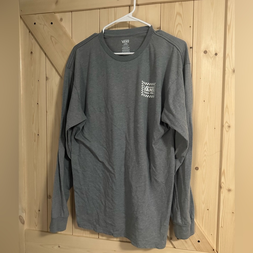 Vans Men’s Long-Sleeve Grey Tee‎ Size Large